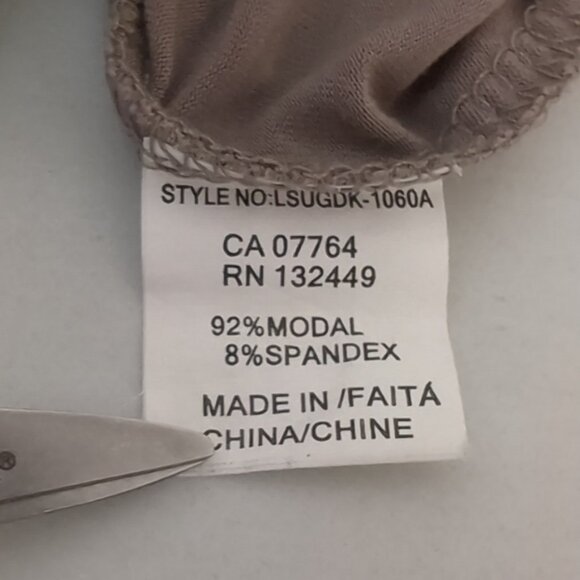 Bedo Femme Sequin Pocket Top Vneck Short Sleeve Dolman Tshirt Brown Gold Modal - Picture 9 of 9